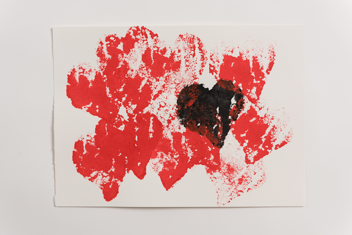 Heart painting by Tamassia Martins - Black & Red Series