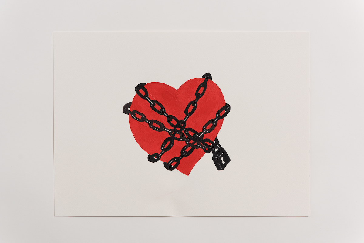 Lock painting by Tamassia Martins - Black & Red SeriesMartins