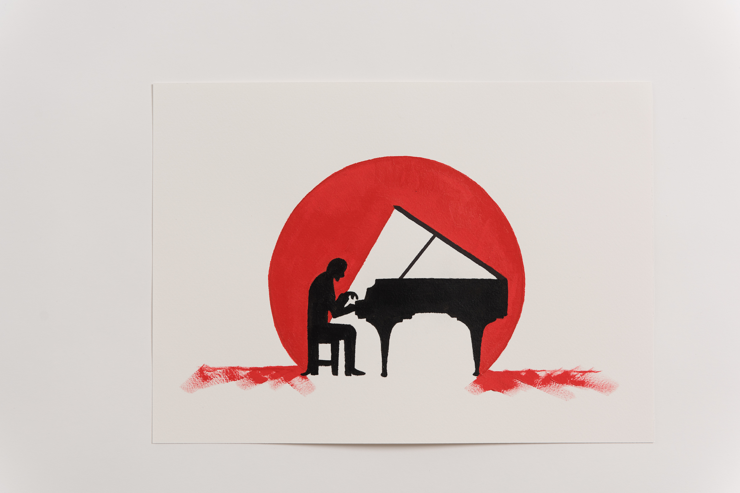 Moonlight sonata painting by Tamassia Martins - Black & Red Series